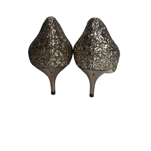 Jimmy Choo Aza Gold Glitter Kitten Heels size 40.5 - Picture 4 of 8